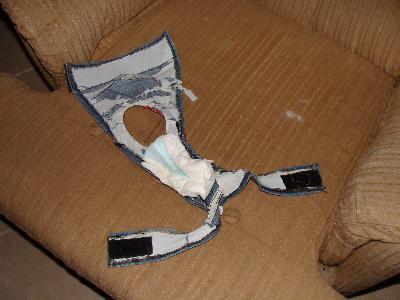 older diaper with 1/2 Poise Pad